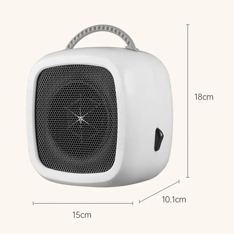 (image for) 600W Smart Space Heater Dual Gear Compact Quiet Heating Threaded Wire EU/US Plug Portable Electric Heater for Home Office